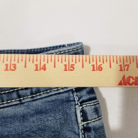 Vigoss Jeans Womens 10 Crop Straight High Rise Capri Medium Wash Stars - Picture 8 of 11